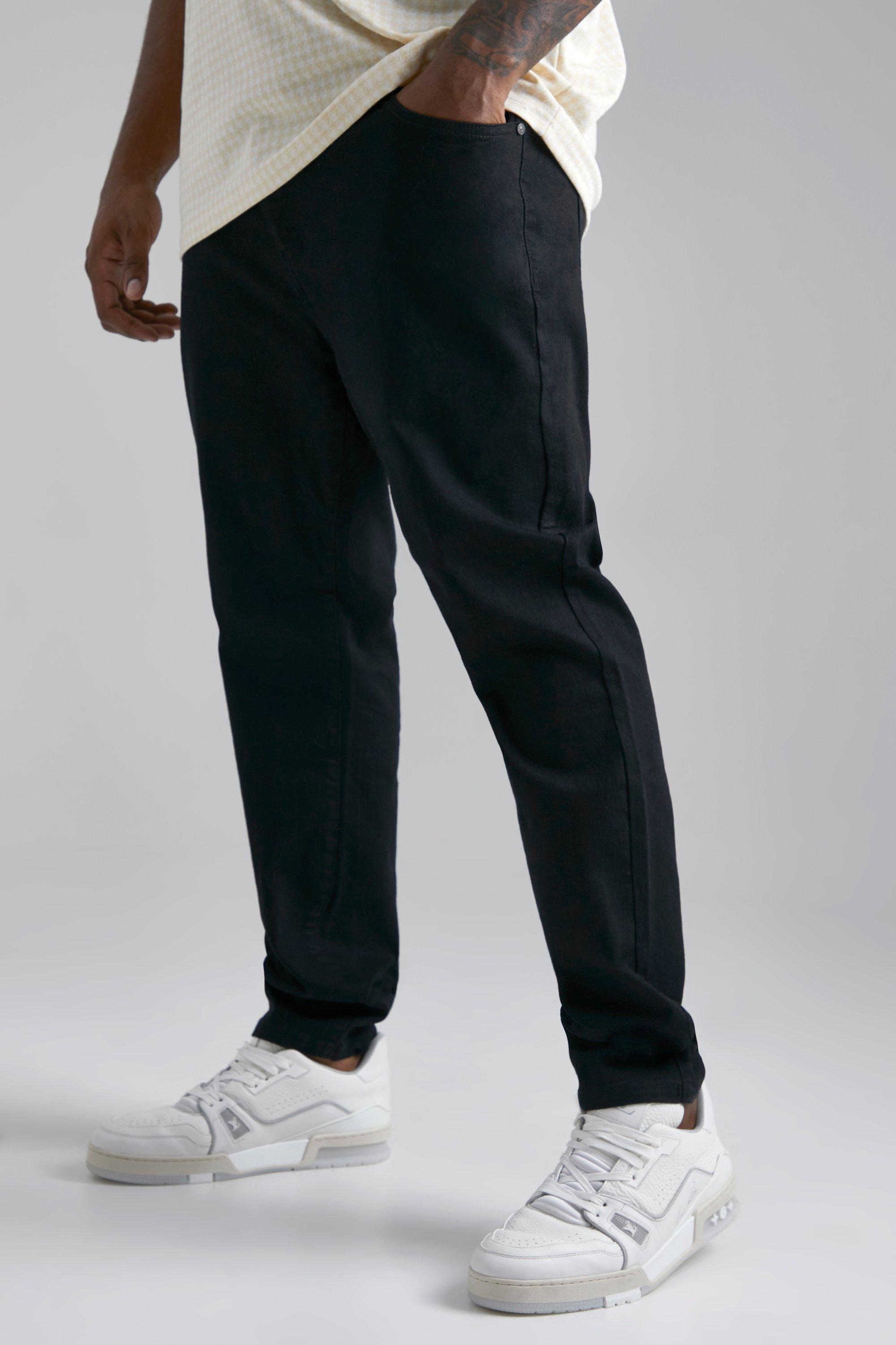 Mens Black Plus Skinny Stretch Jeans, Black